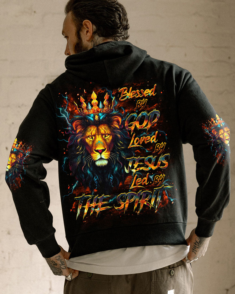 Blessed By God Loved By Jesus Lion Men's All Over Print Shirt - Trunx642395