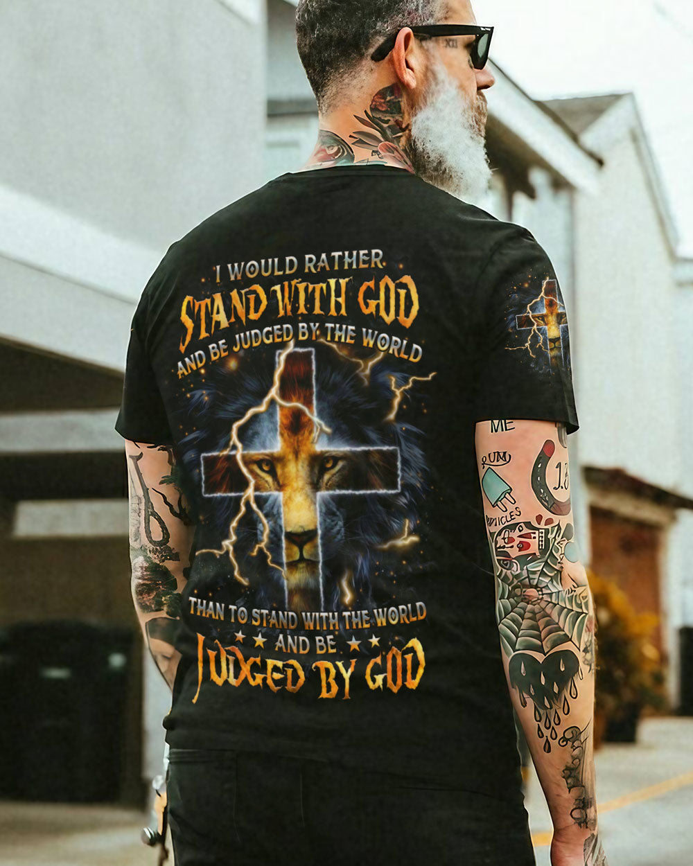 I Would Rather Stand With God Lion Men's All Over Print Shirt - Trunx564396