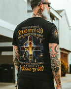 I Would Rather Stand With God Lion Men's All Over Print Shirt - Trunx564396