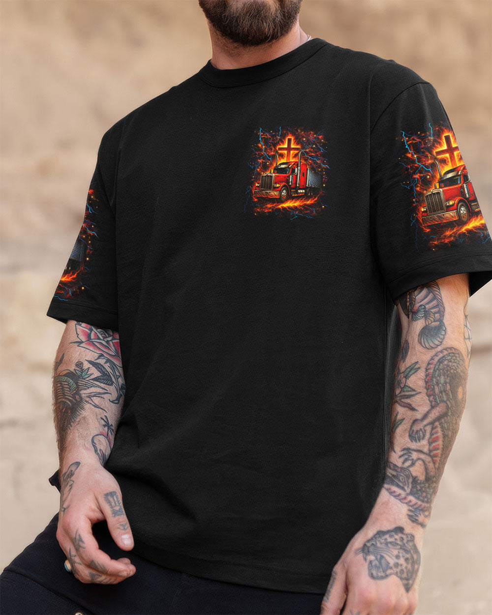 I Run On Diesel And Jesus Trucker Men's All Over Print Shirt - Trunx732773