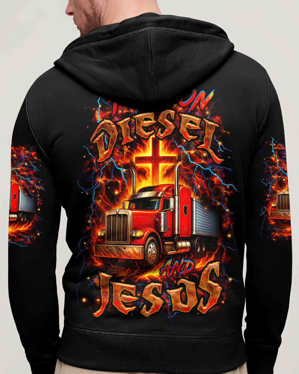 I Run On Diesel And Jesus Trucker Men's All Over Print Shirt - Trunx732773