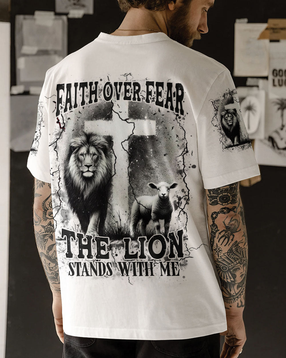 Faith Over Fear Men's All Over Print Shirt - Trunx986932