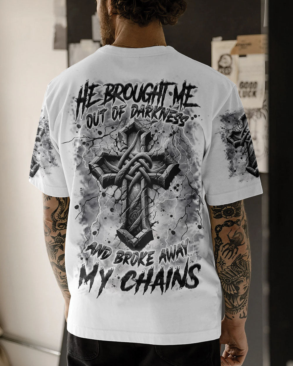He Brought Me Out Of Darkness Men's All Over Print Shirt - Trunx800475