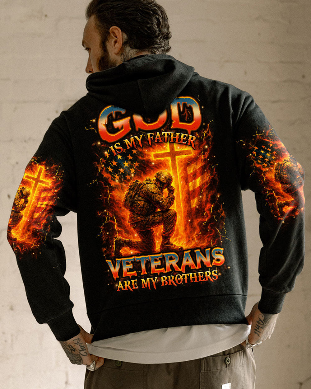 God Is My Father Veterans Are My Brothers Men's All Over Print Shirt - Trunx178302