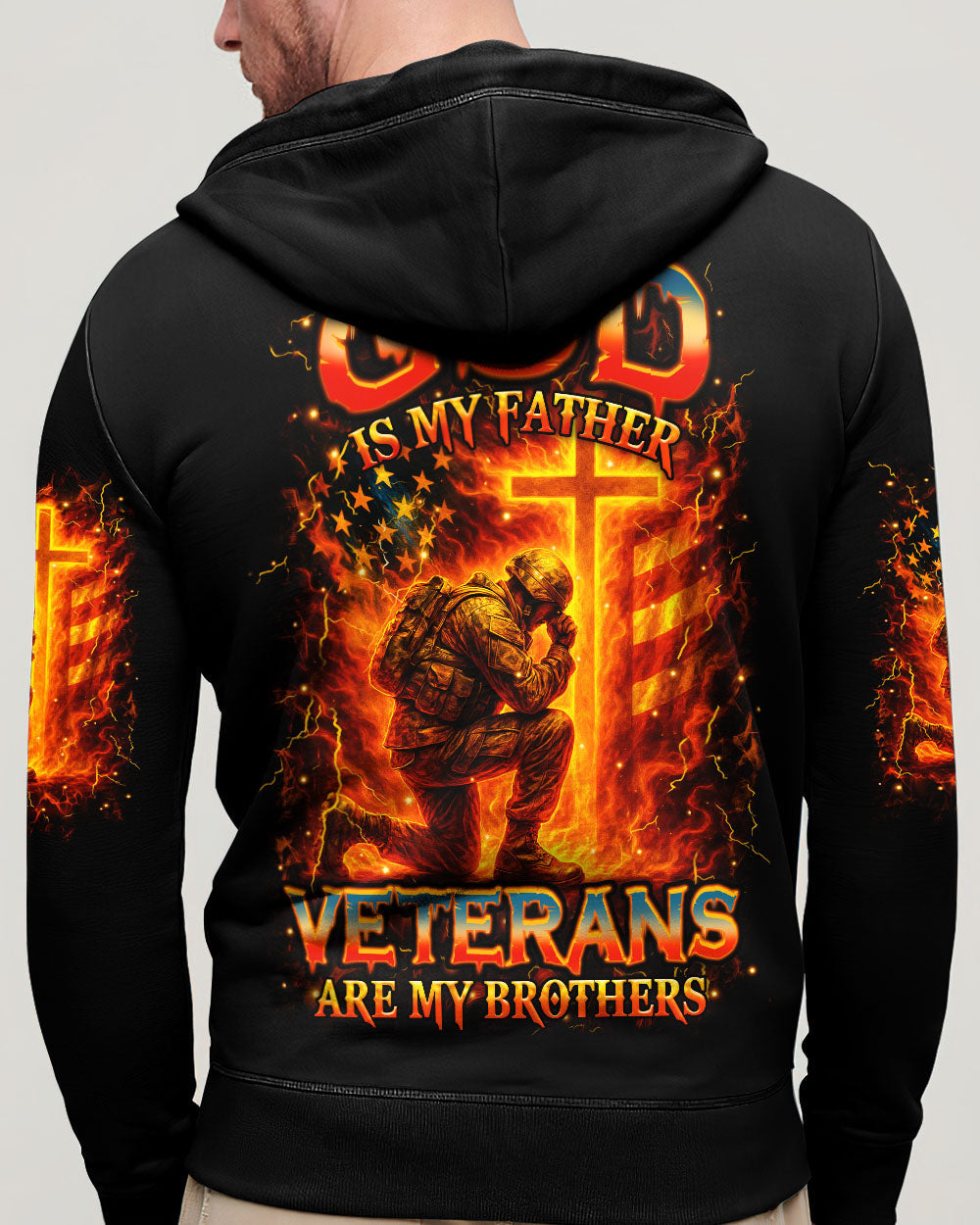 God Is My Father Veterans Are My Brothers Men's All Over Print Shirt - Trunx178302