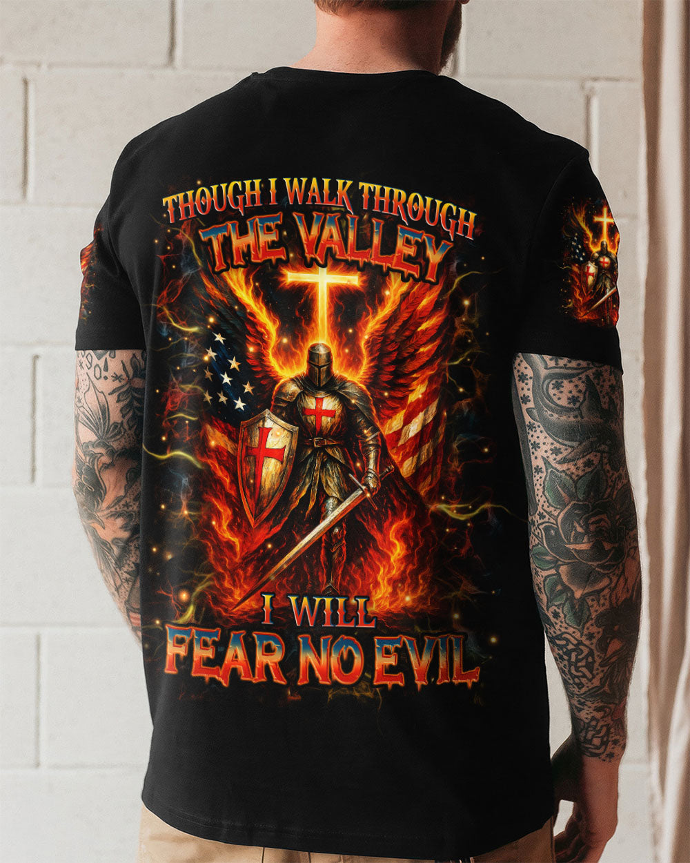 I Will Fear No Evil Warrior Men's All Over Print Shirt - Trunx052348