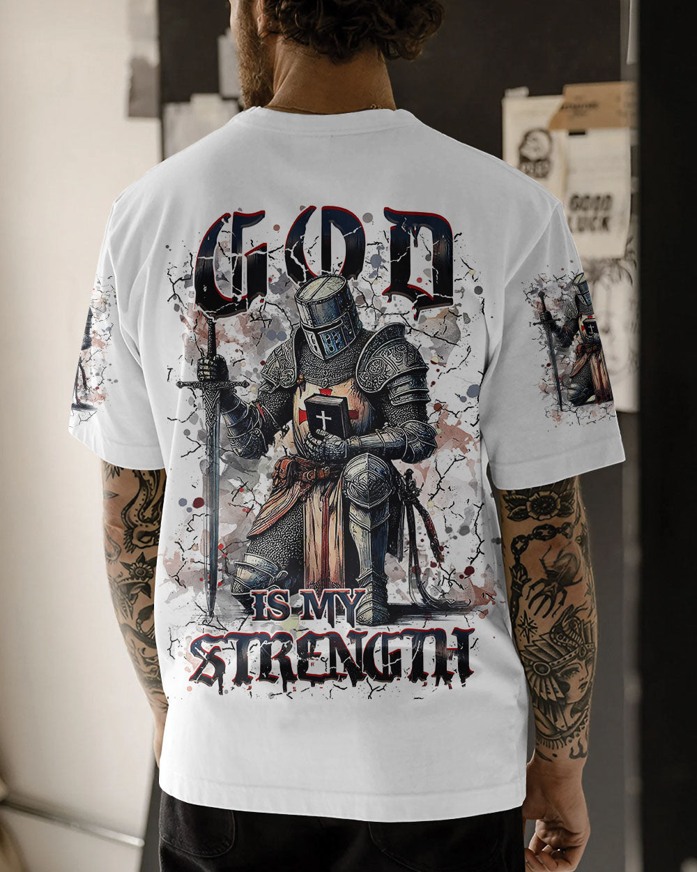 God Is My Strength Warrior Men's All Over Print Shirt - Trunx950060