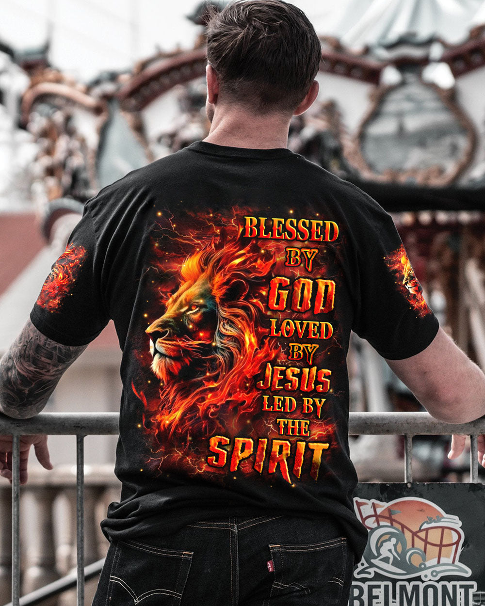 Blessed By God Loved By Jesus Lion Men's All Over Print Shirt - Trunx884934