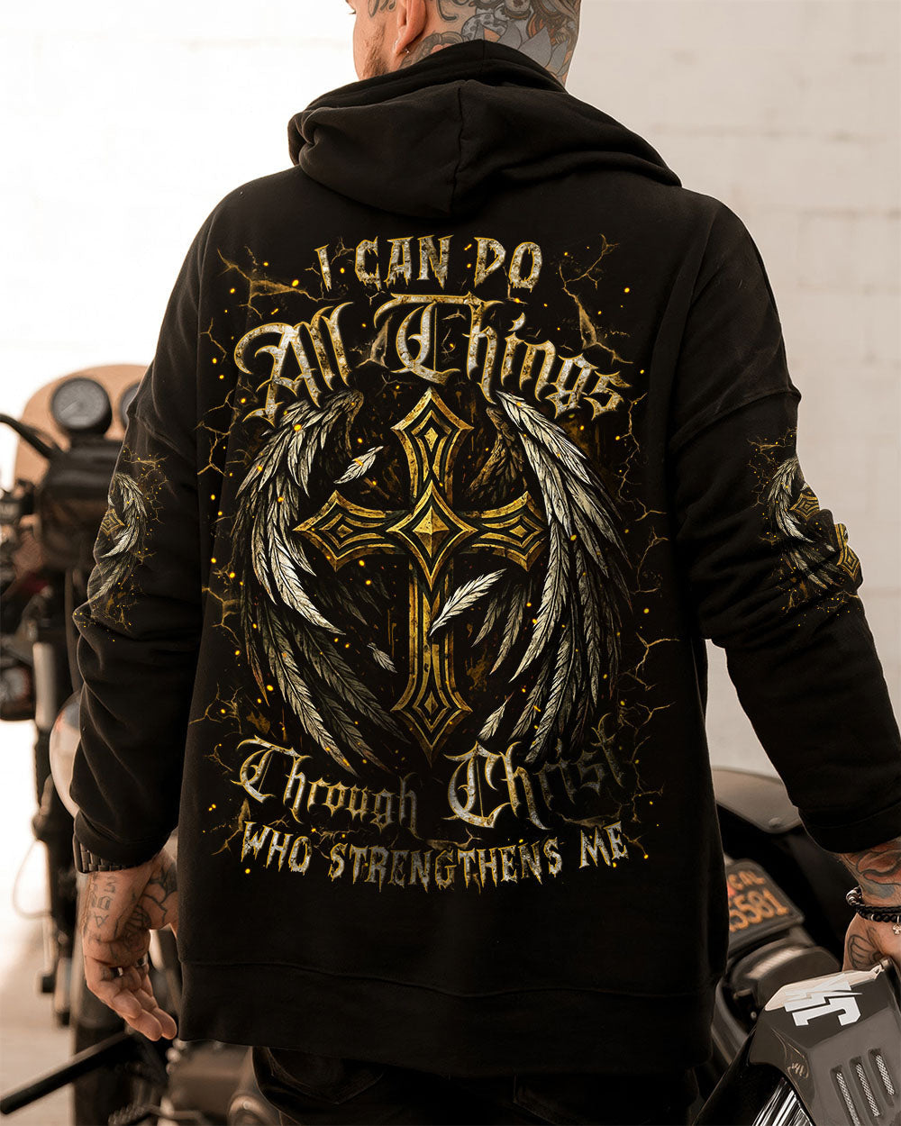 I Can Do All Things Cross Wings Men's All Over Print Shirt - Trunx421116