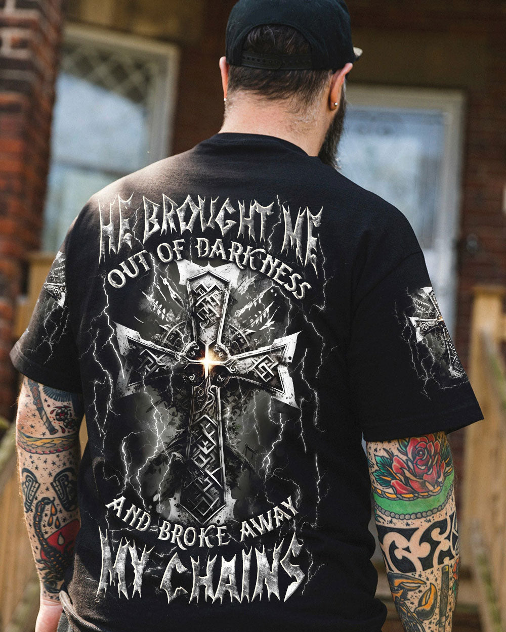 He Brought Me Out Of Darkness Men's All Over Print Shirt - Trunx262936