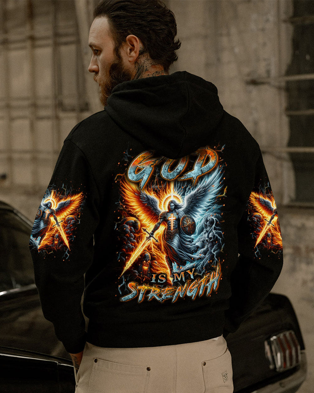 God Is My Strength Men's All Over Print Shirt - Trunx201944