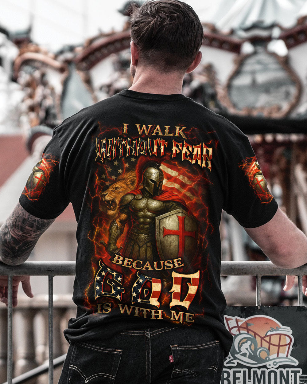 I Walk Without Fear Because God Is With Me Men's All Over Print Shirt - Trunx698834