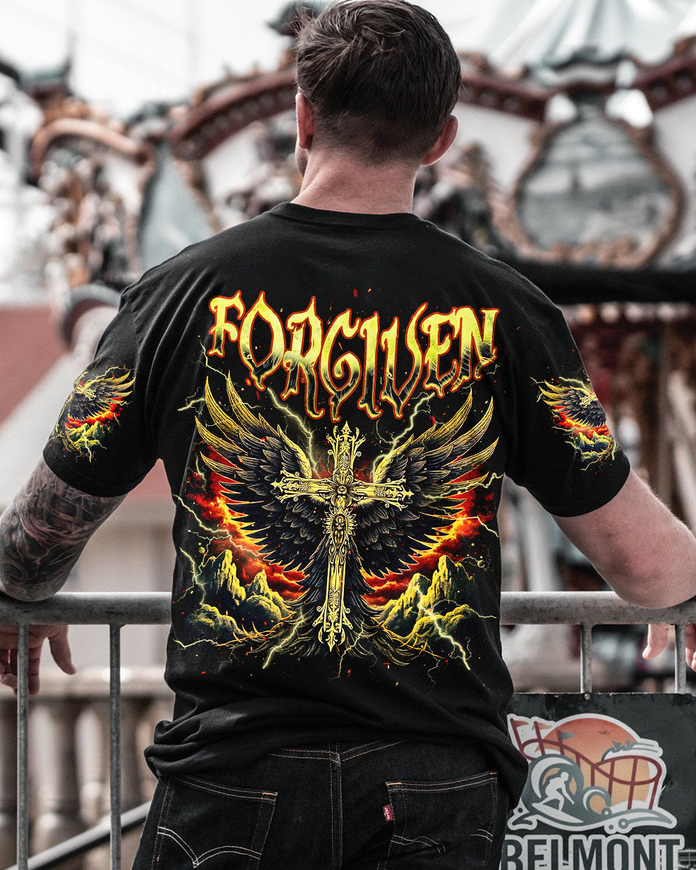 Forgiven Cross Wings Men's All Over Print Shirt - Trunx771142