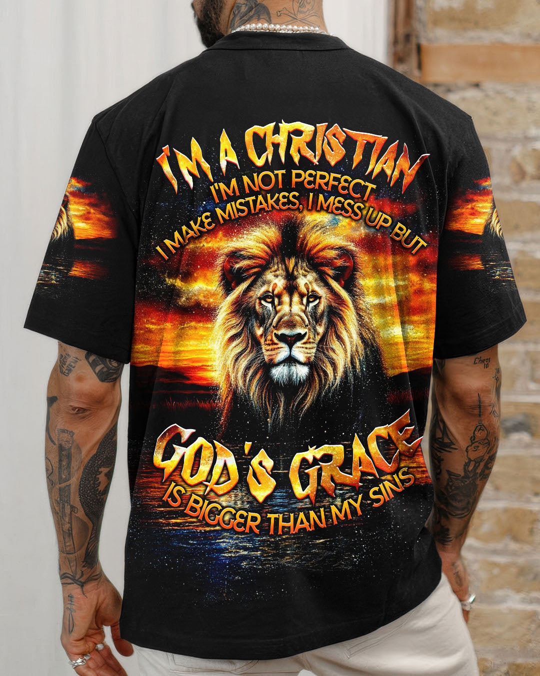 God's Grace Is Bigger Than My Sins Lion Men's All Over Print Shirt - Trunx010594