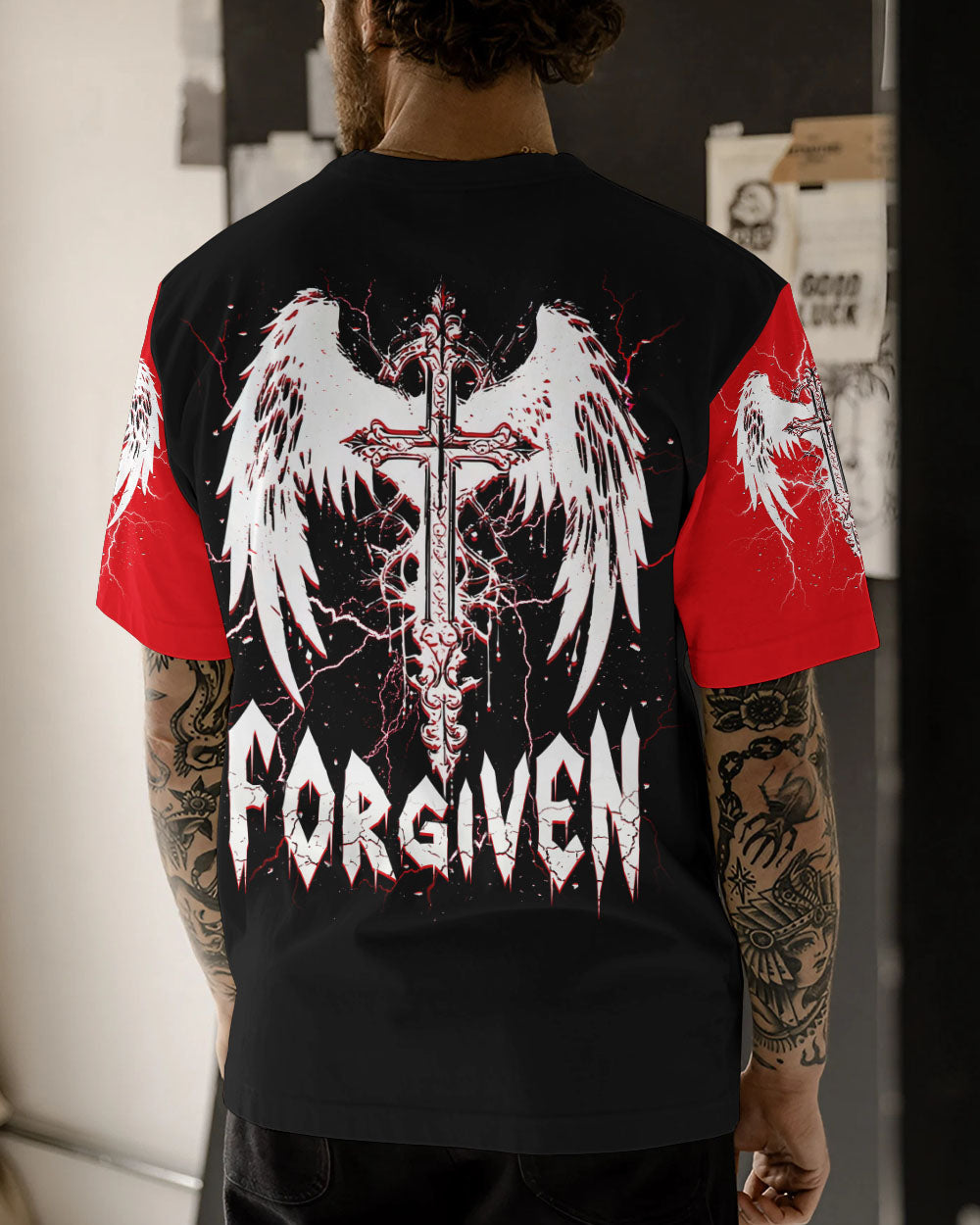 Forgiven Cross Wings Men's All Over Print Shirt - Trunx990259