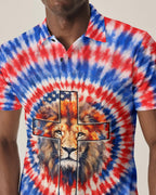 I Will Fear No Evil Lion Cross  Swirl  Men's All Over Print Shirt - Trunx598332