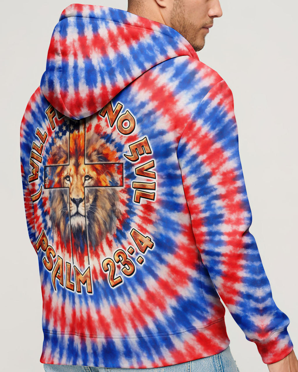 I Will Fear No Evil Lion Cross  Swirl  Men's All Over Print Shirt - Trunx598332