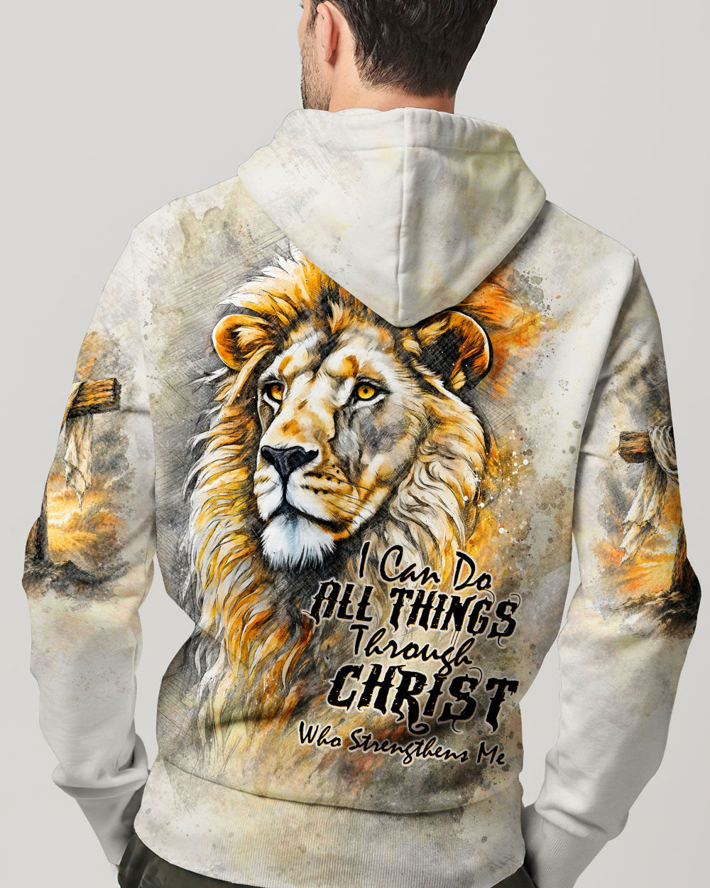 I Can Do All Things Through Christ Lion Cross Men's All Over Print - Trunx057763