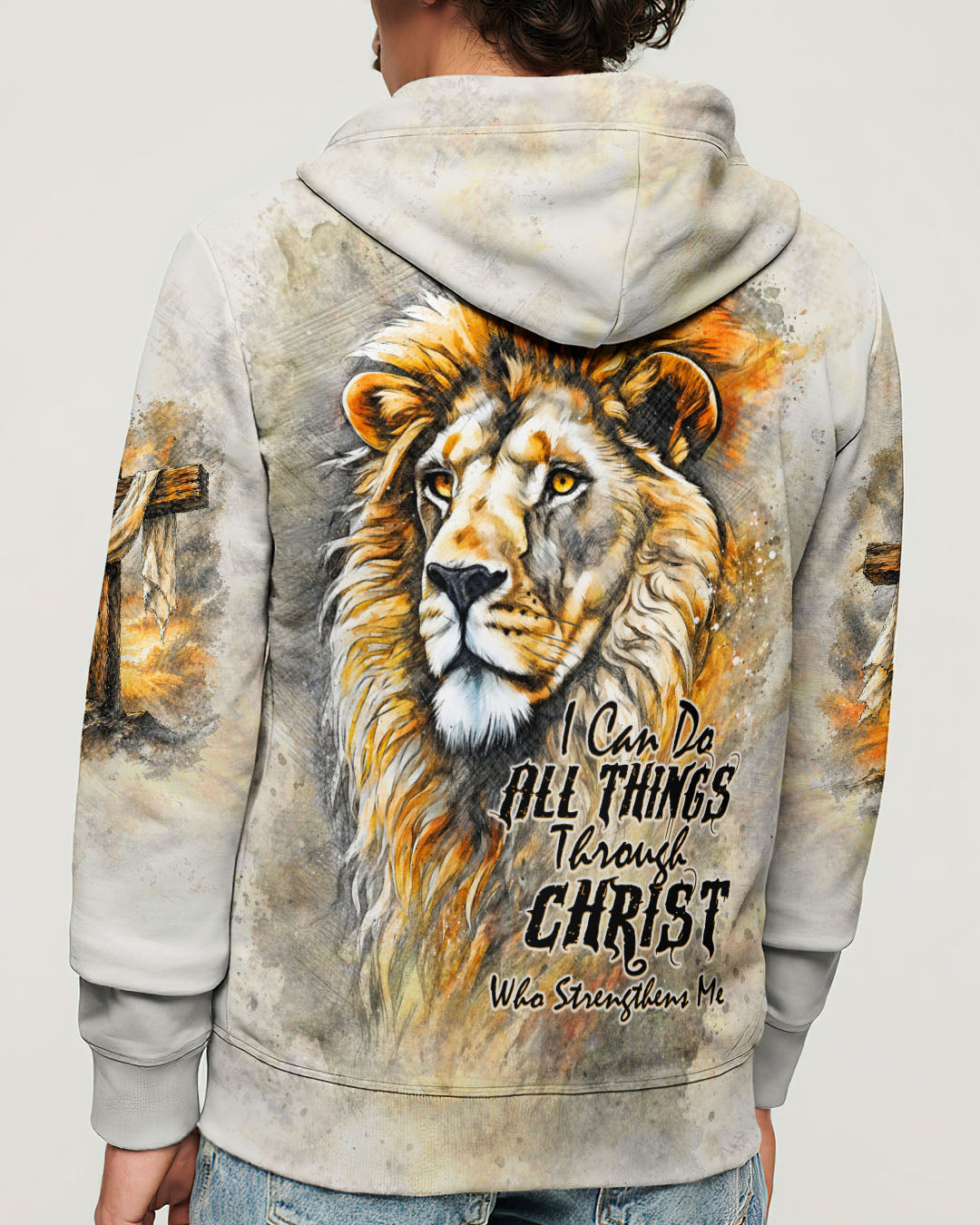 I Can Do All Things Through Christ Lion Cross Men's All Over Print - Trunx057763