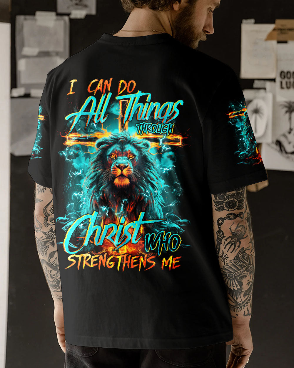 I Can Do All Things Through Christ Lion Men's All Over Print Shirt - Trunx075934