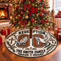 Redemption Praying Hands and Dove Personalized Christmas Tree Skirt