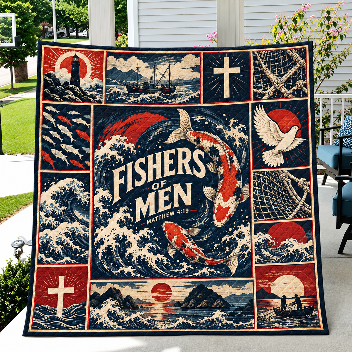 Fishers Of Men Koi Wave Quilt