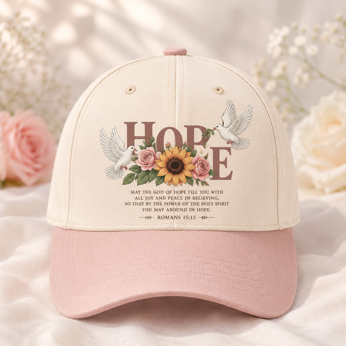 Hope Dove Sunflower Romans 15:13 Classic Cap