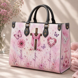 Faith Hope Love PU Leather Handbag