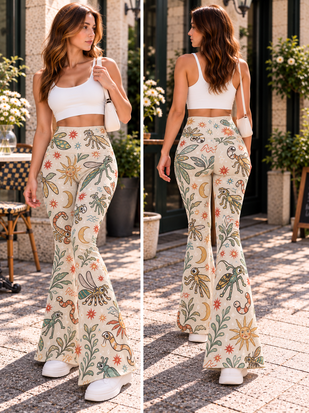 Cartoon Bugs Celestial Flare Yoga Pants