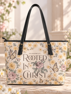 Rooted in Christ Floral Butterfly Saddle Bag