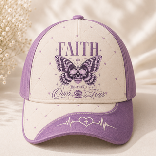 Faith Over Fear Skull Butterfly Lavender Classic Cap