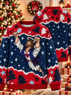 Superhero Jesus Ugly Sweater