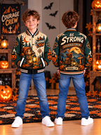 Be Strong Courage Crew Bear Kids Baseball Jacket
