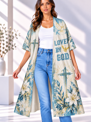 Loved by God Dove Cross Women's Short-Sleeved Cape