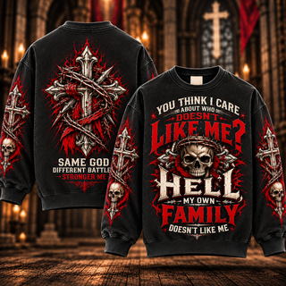 My Own Family Doesn't Like Me – Sarcastic Skull Sweatshirt