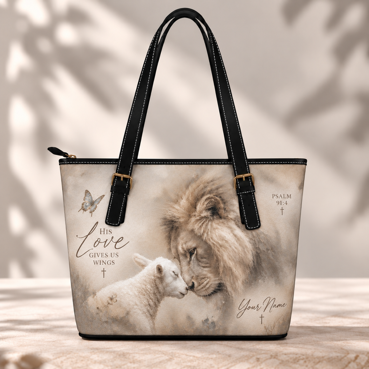 Personalized His Love Lion and Lamb Saddle Bag