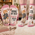 Doing My Best God Is Working In Me Cat Mid-Tube Socks