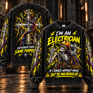 I'm an Electrician – Funny Lightning Skull Sweatshirt