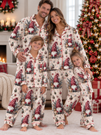 Christmas Gnome Lantern Family Ice Silk Pajamas
