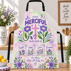 How Merciful Our God Is Pastel Floral Apron