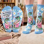 We Lisssssten And We Don't Judge Snake Mid-Tube Socks