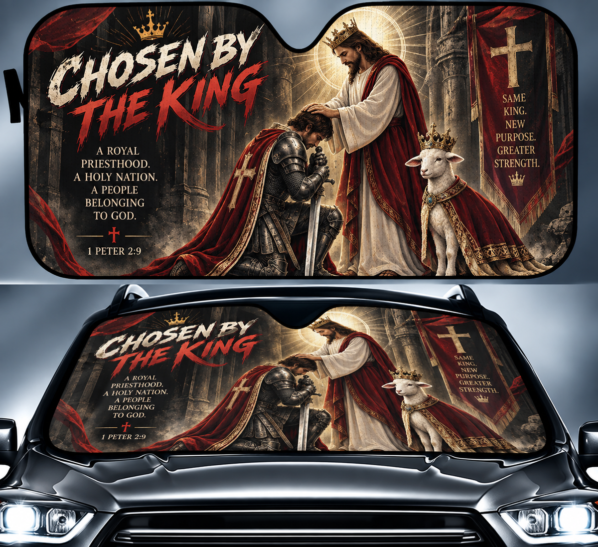 Chosen By The King Jesus Car Sun Shade
