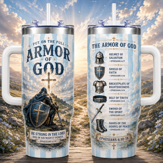 Crusader Knight Kneeling Before The Cross 40oz Top Tumbler