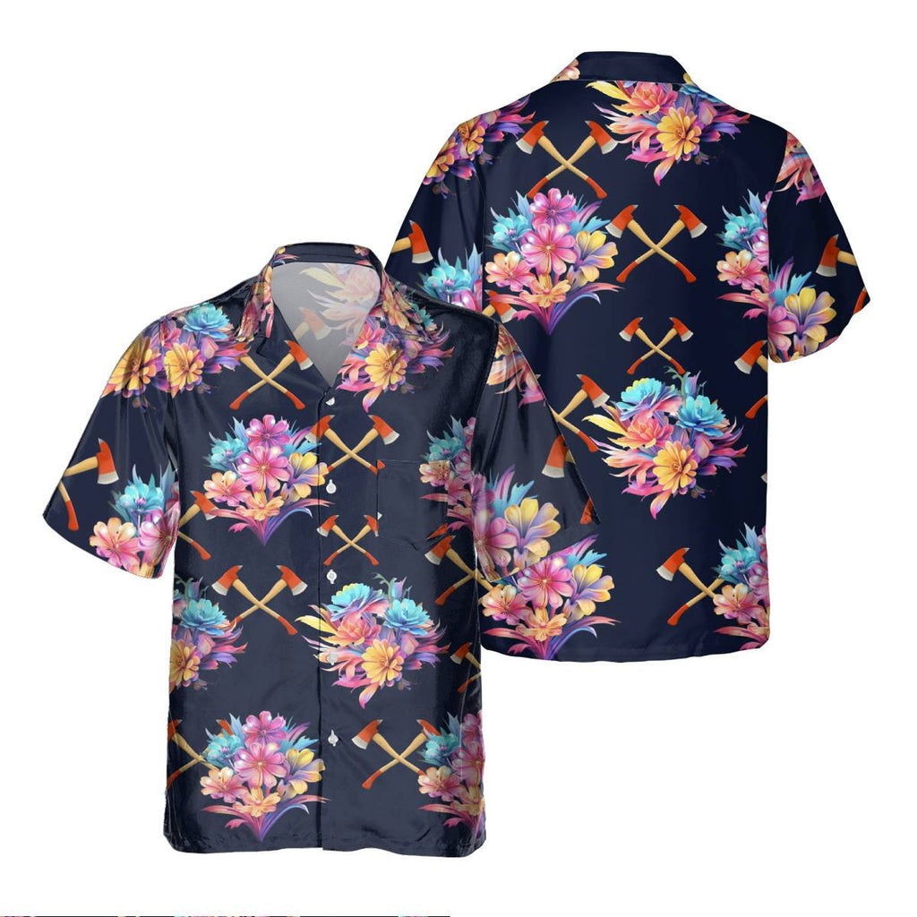 Awesome Firefighter- AOP Pocket Hawaiian Shirt - grunx260804-0128
