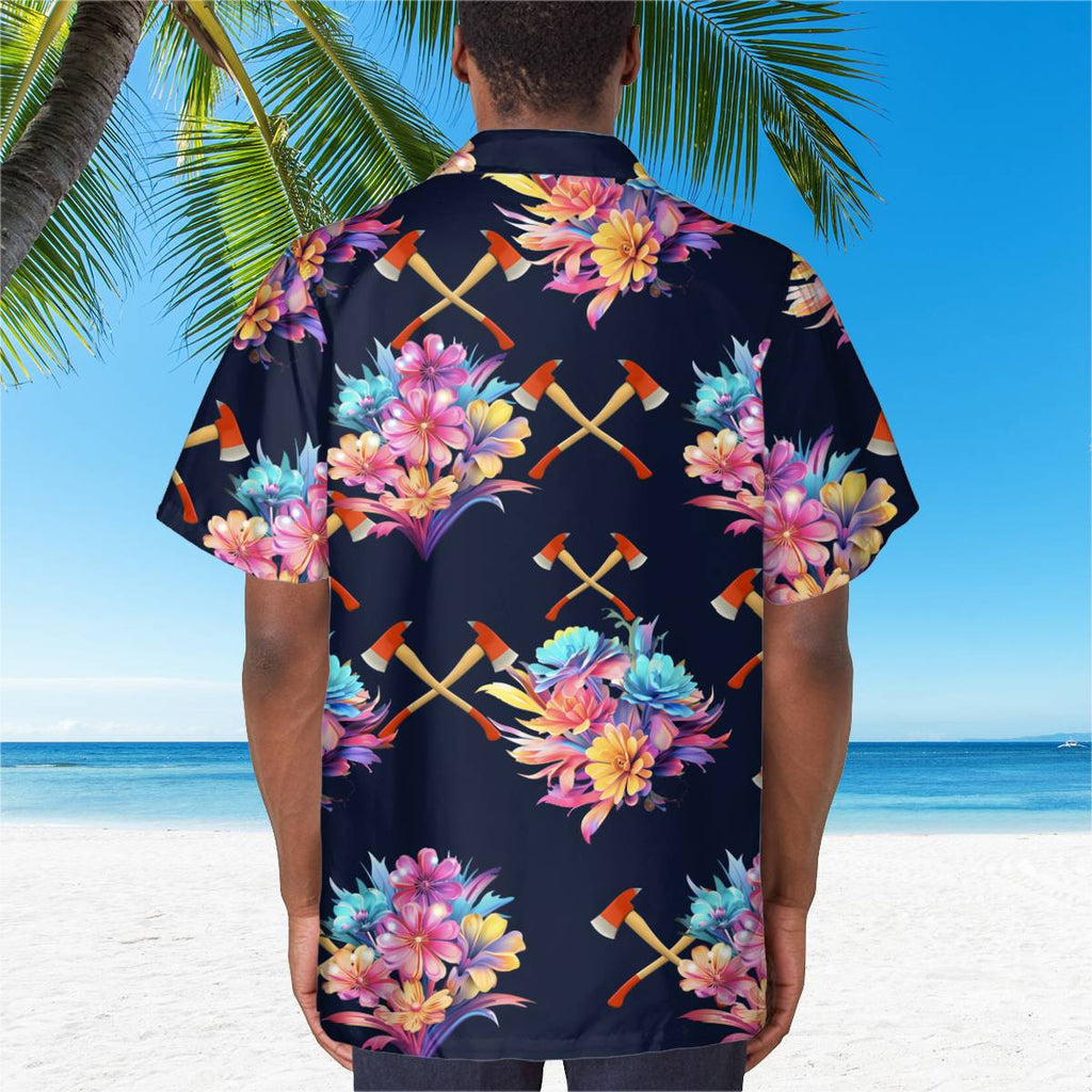 Awesome Firefighter- AOP Pocket Hawaiian Shirt - grunx260804-0128