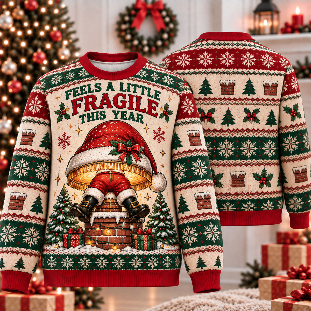Feels A Little Fragile Santa Ugly Sweater