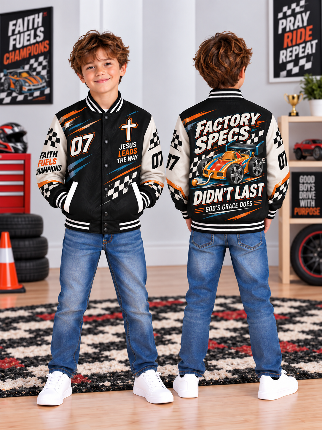 Factory Specs Gods Grace Kids Baseball Jacket