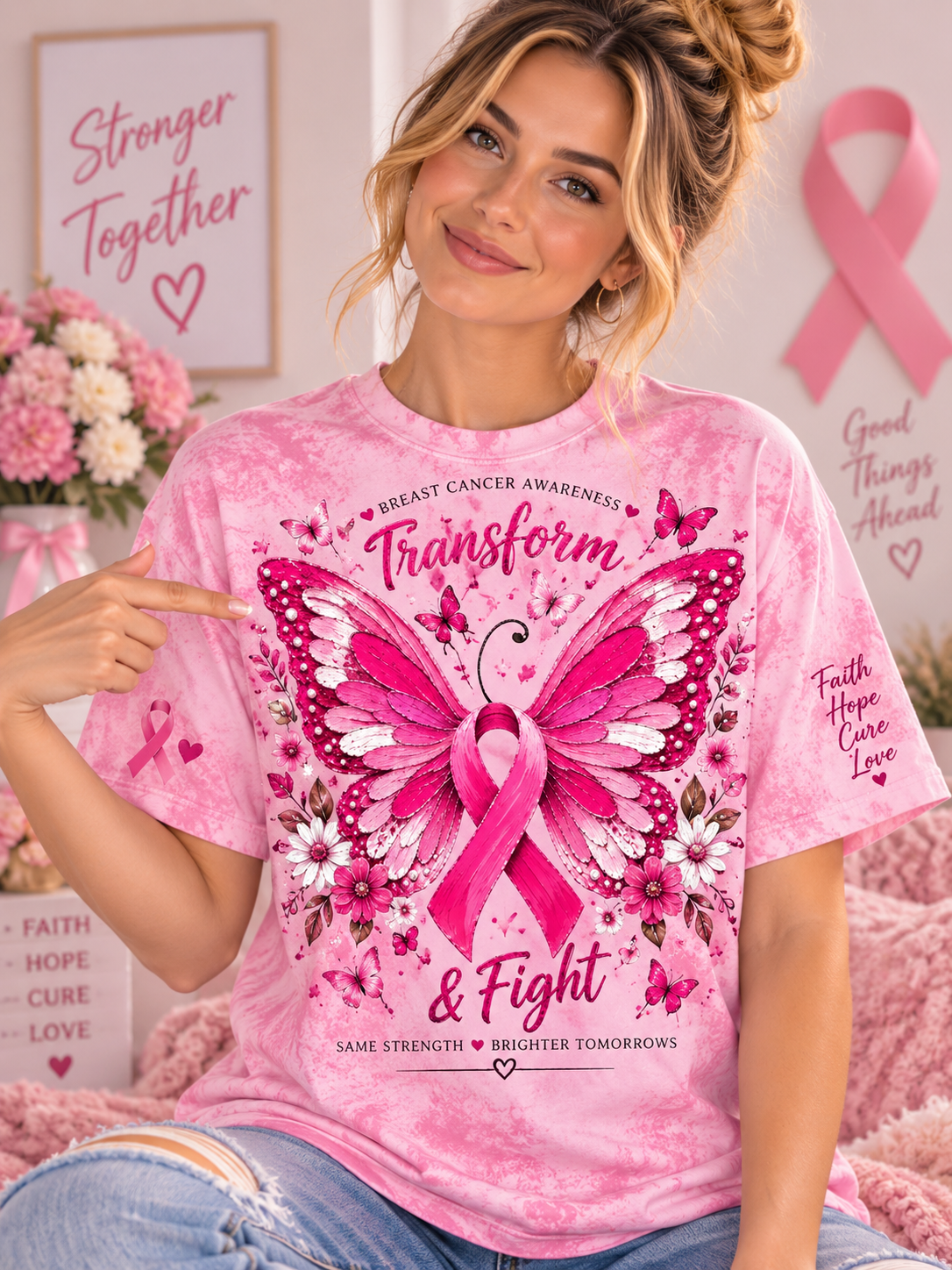 Transform And Fight Breast Cancer Awareness T-Shirt