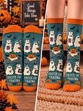 Trick or Trauma Nurse Ghost Mid-Tube Socks