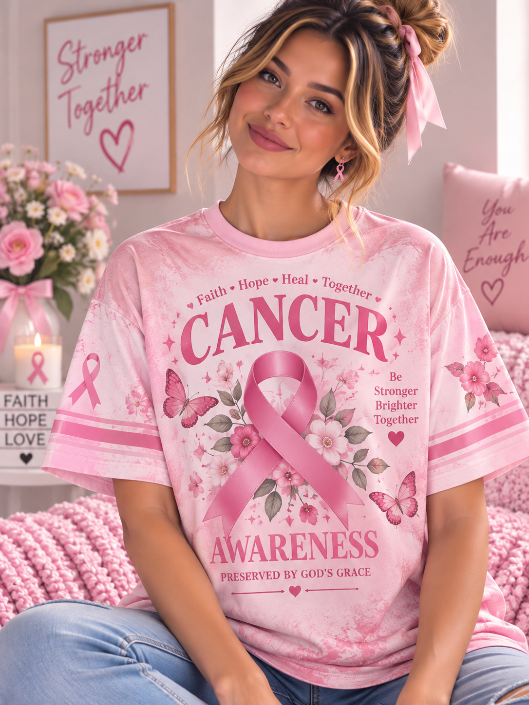 Preserved By Gods Grace Cancer Awareness T-Shirt